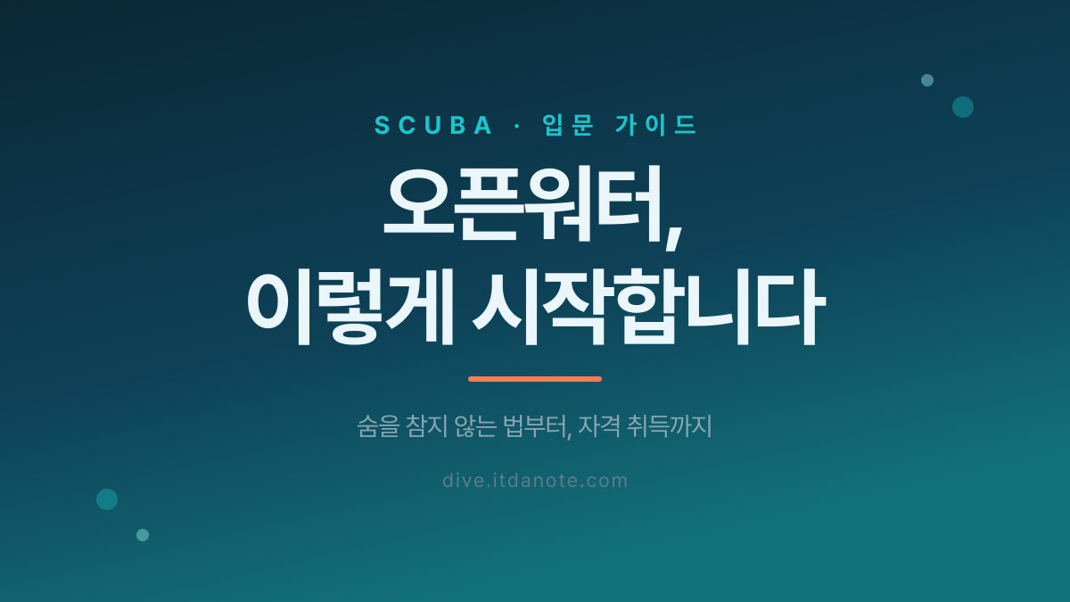 스쿠버다이빙 입문 — 오픈워터 자격증, 이렇게 시작합니다