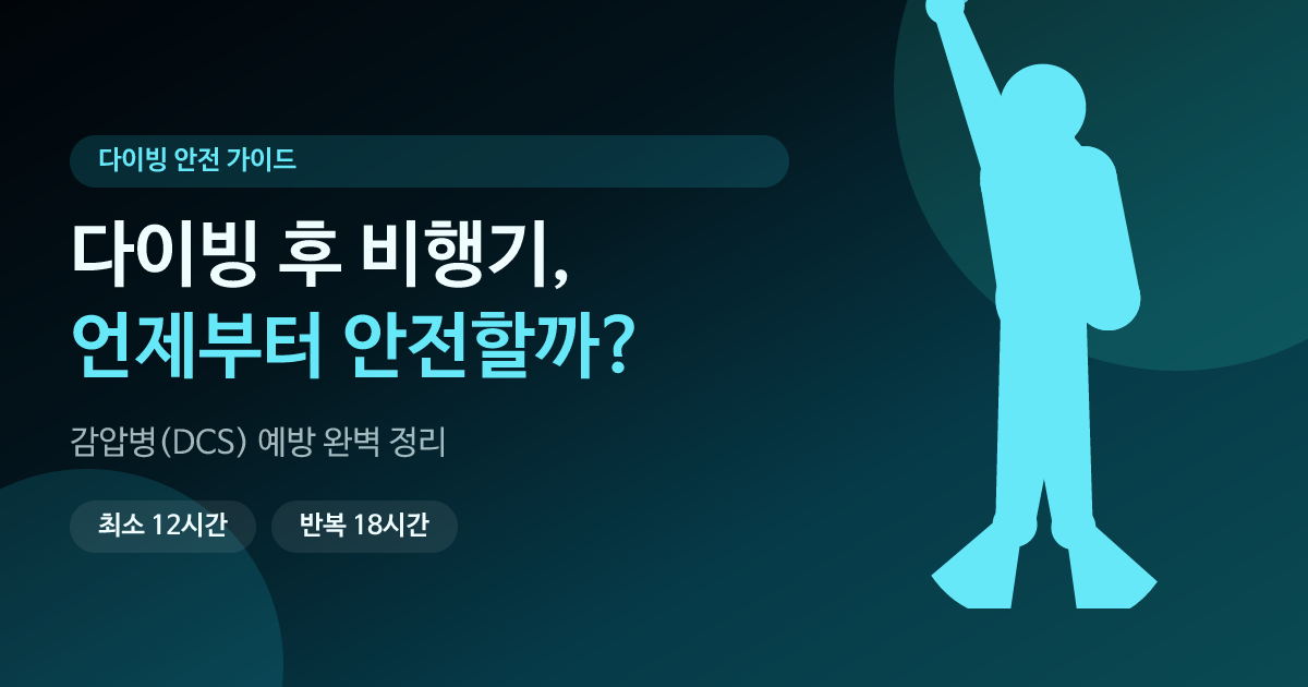 다이빙 후 비행기 탑승, 언제부터 안전할까? 감압병(DCS) 예방 완벽 정리